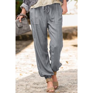 Gray Drawstring Elastic Waist Pull-on Ca...