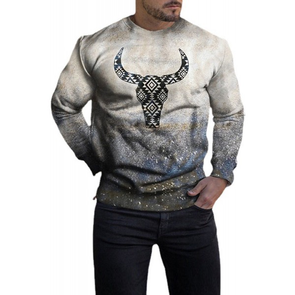 Men's Buffalo Tie-dye Print Sweatshirt